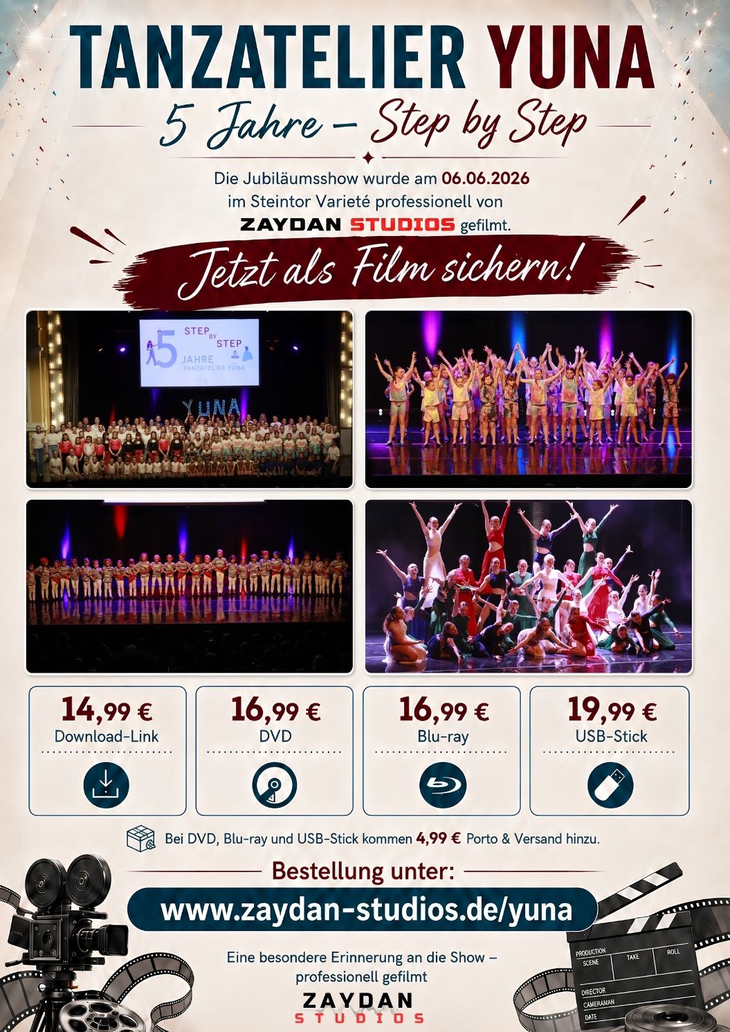 Tanzatelier YUNA – 5 Jahre „Step by Step“ Tanzshow 2026